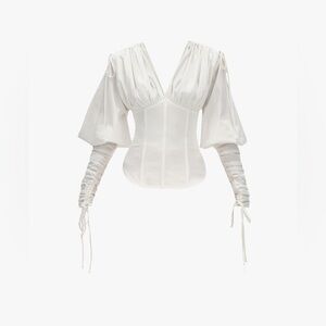 🆕ANDREA IYAMAH TULA WHITE CORSET TOP Sz XS